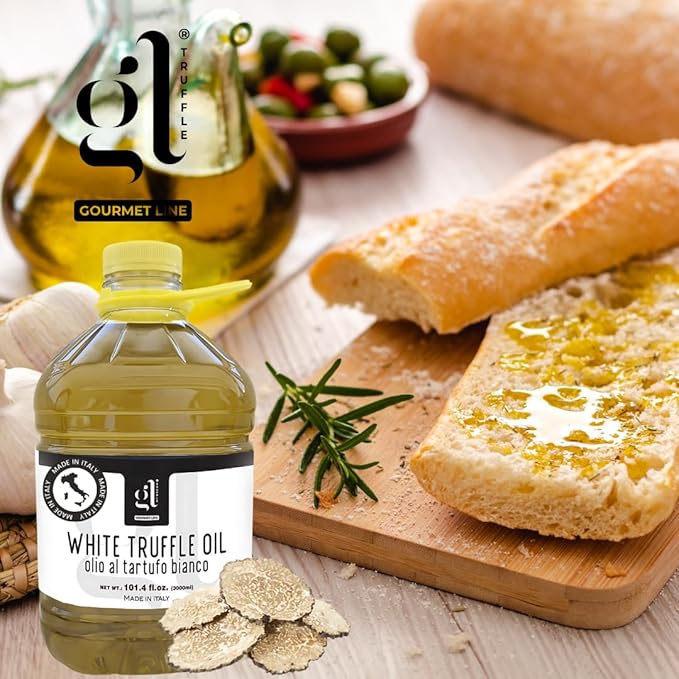 White Truffle Oil Bulk 3 liters (97 fl.oz), Non-GMO, Foodservice Truffle Oil, Made in Italy, GL