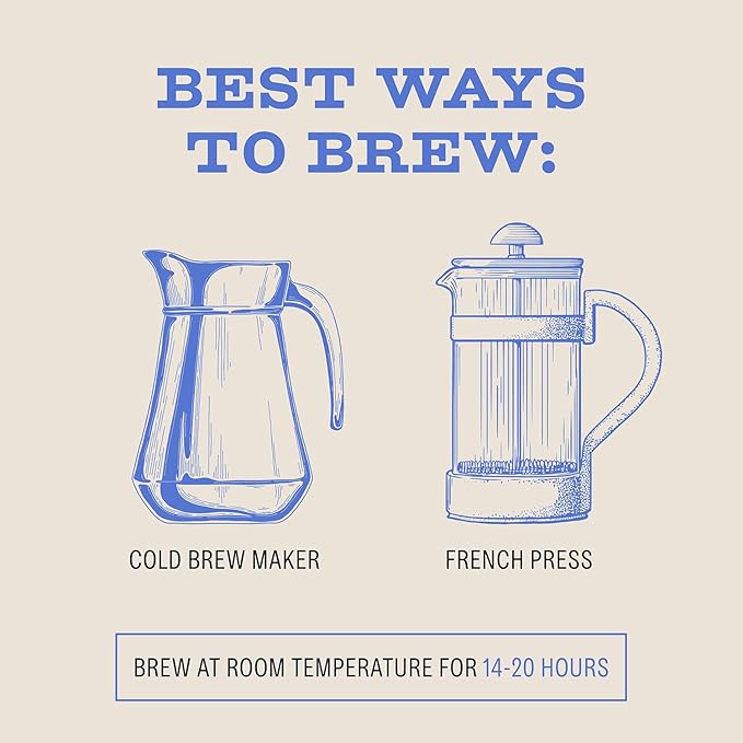 Bizzy Organic Cold Brew Coffee | Dark & Bold Blend | Coarse Ground Coffee | Dark Roast | Micro