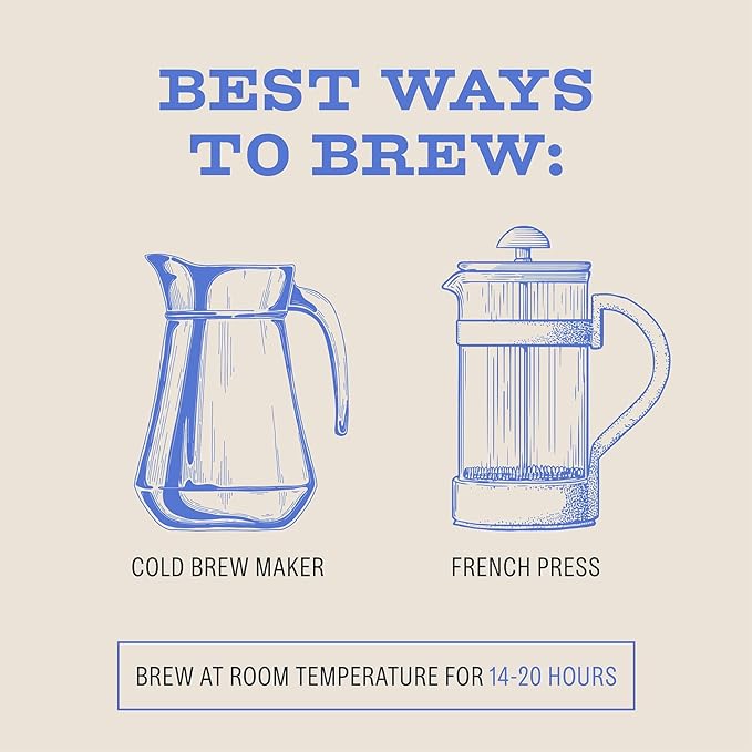 Bizzy Organic Cold Brew Coffee | Dark & Bold Blend | Coarse Ground Coffee | Dark Roast | Micro
