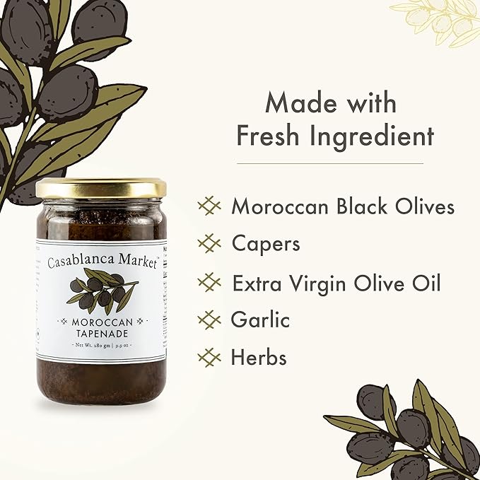 Casablanca Market Black Olives Tapenade Spread All Natural Olive Tapenade Black Olive Spread Gluten