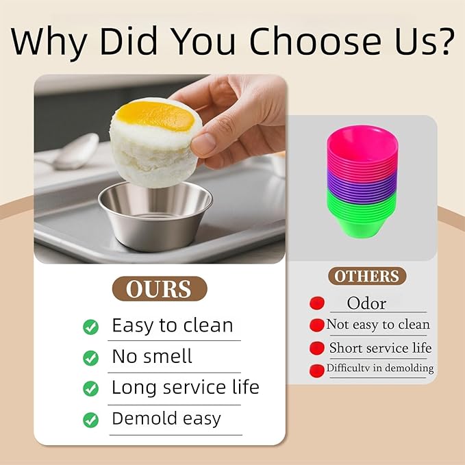 24 Pcs Puto Molder Filipino - 3.1??x 1.2??Reusable Puto Mold Cups for Steamer Filipino - Kutsinta