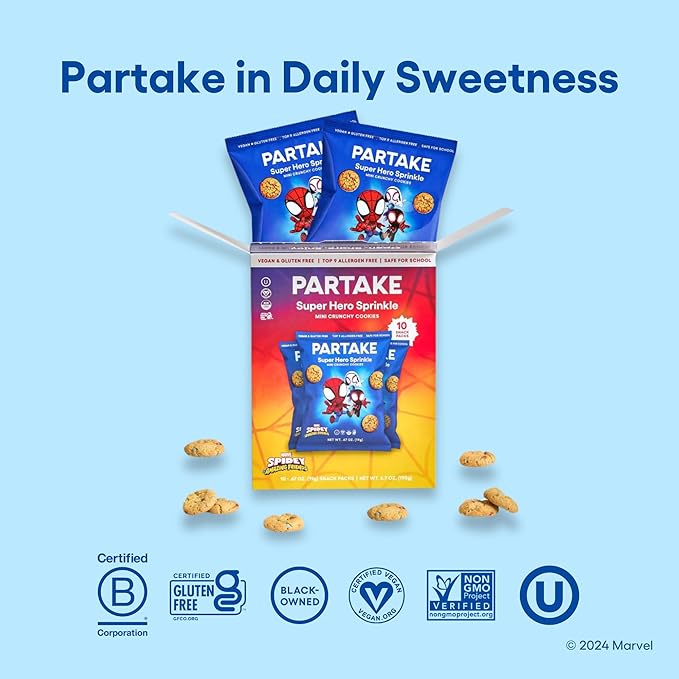 Partake Gluten Free Super Hero Spidey & Friends Sprinkle Cookies - Vegan - Free From the Top 9