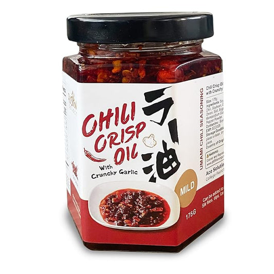 Fusion Select 525g Chili Crisp Oil - Crunchy Garlic Chili Oil, Umami Seasoning with Hot Peppers for