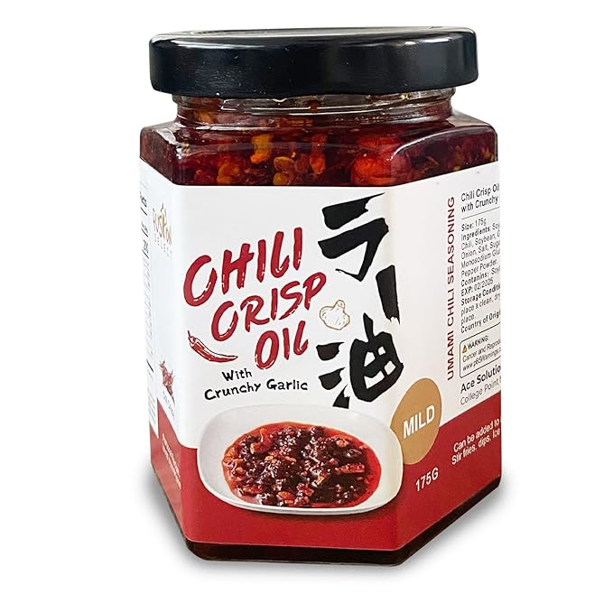 Fusion Select 175g Chili Crisp Oil - Crunchy Garlic Chili Oil, Umami Seasoning with Hot Peppers for