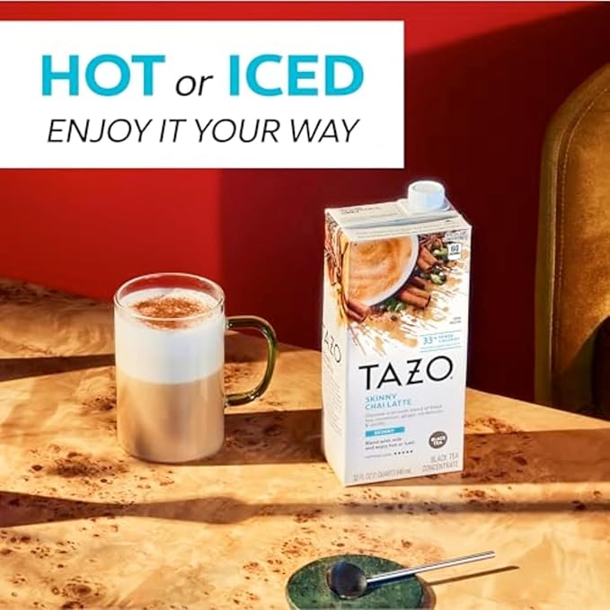TAZO Tea Concentrate, Green Tea Matcha Latte, Organic Skinny Chai Latte, & Organic Chai Latte 32 Fl