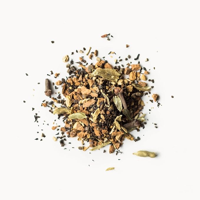 Rishi Tea Masala Chai Black Loose Leaf Tea Blend - Organic, Assam with Whole Spices, Energizing &