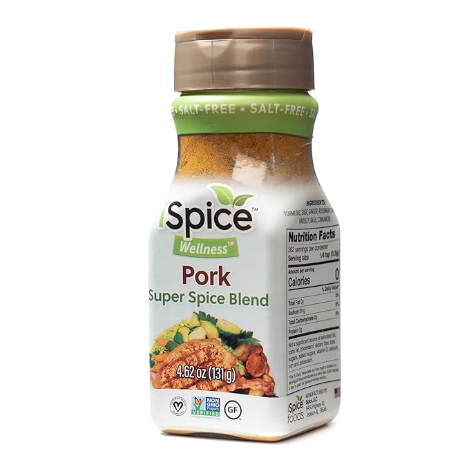 iSpice - Salt-Free | Sugar free | 100% Pure Wellness Pork Seasoning Fat Free Super Spice Blend |