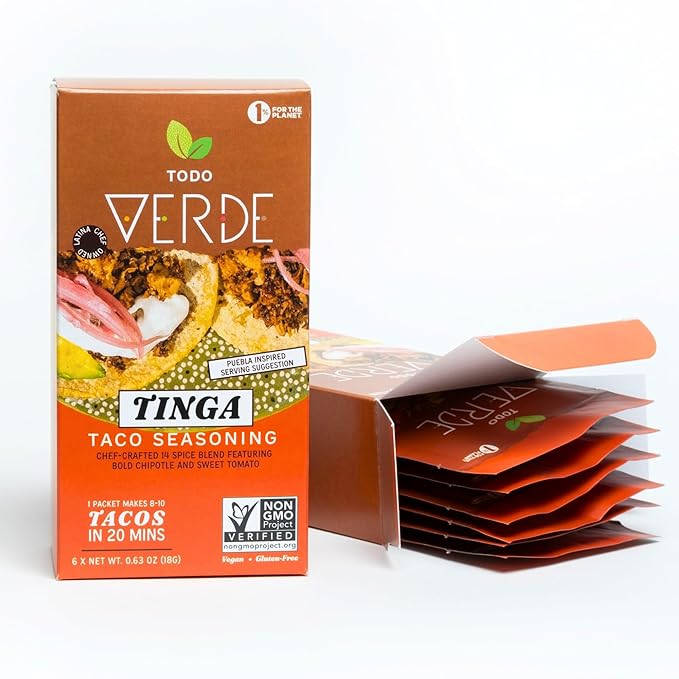 Tinga Healthy Taco Seasoning Packets - Mexican Seasoning Mix | Chef Curated Taco Blends with Red