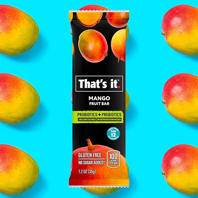 That's it. Probiotic Fruit Bar Variety Pack, Mango & Blueberry Flavors, Just Real Fruit +
