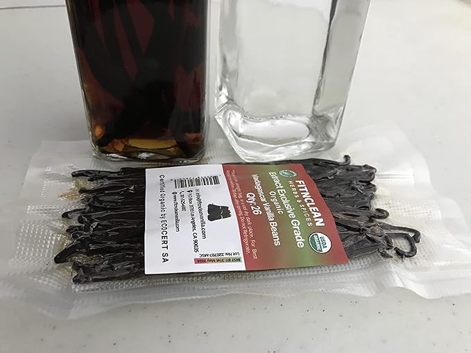 26 Organic Madagascar Vanilla Beans Extract Exclusive Grade B| 4.5" - 5.5" by FITNCLEAN VANILLA|