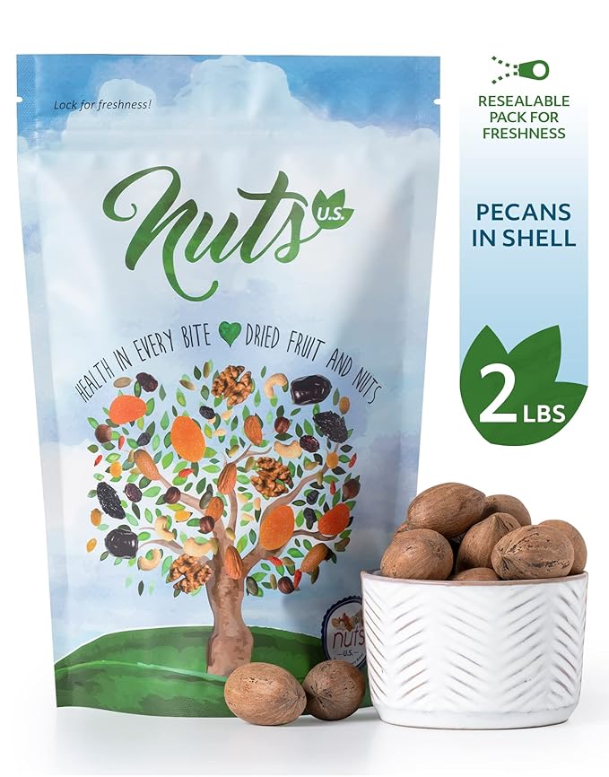 NUTS U.S. - Pecans In shell | Whole, Raw and Unsalted | No Added Flavor or Color | Fresh Buttery