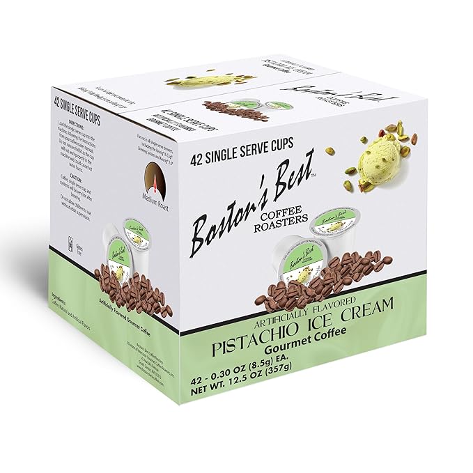 Boston’s Best - Pistachio Ice Cream Flavored Coffee Blend, Dessert Gourmet, Compatible with Keurig