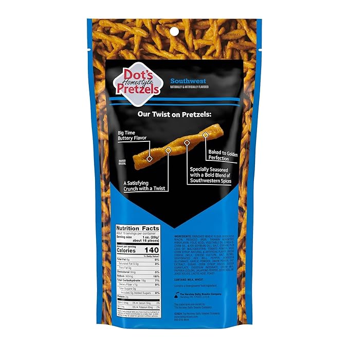 Dot's Pretzels Southwest Seasoned Pretzel Twist Snack, 16oz Grocery Sized Bag