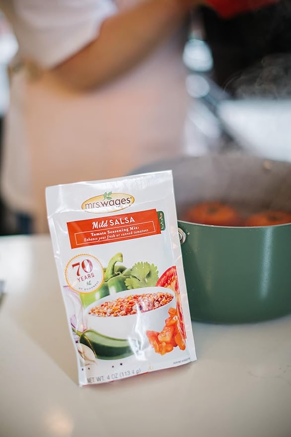 Mrs. Wages Mild Salsa Canning Mix, Easy-To-Use, Simple Homemade Salsa, Mild Spice Flavoring