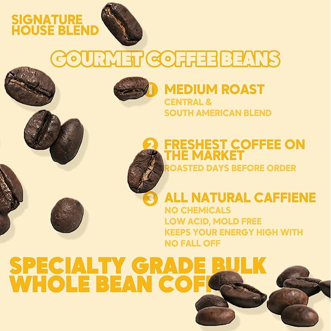Sarasota Coffee Whole Bean Signature House Breakfast Blend | Medium Roast Gourmet Coffee Beans |