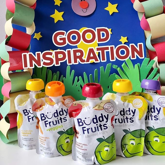 Buddy Fruits Snacks To Go Strawberry Unsweetened Applesauce 3.2oz Pouch (18pk)