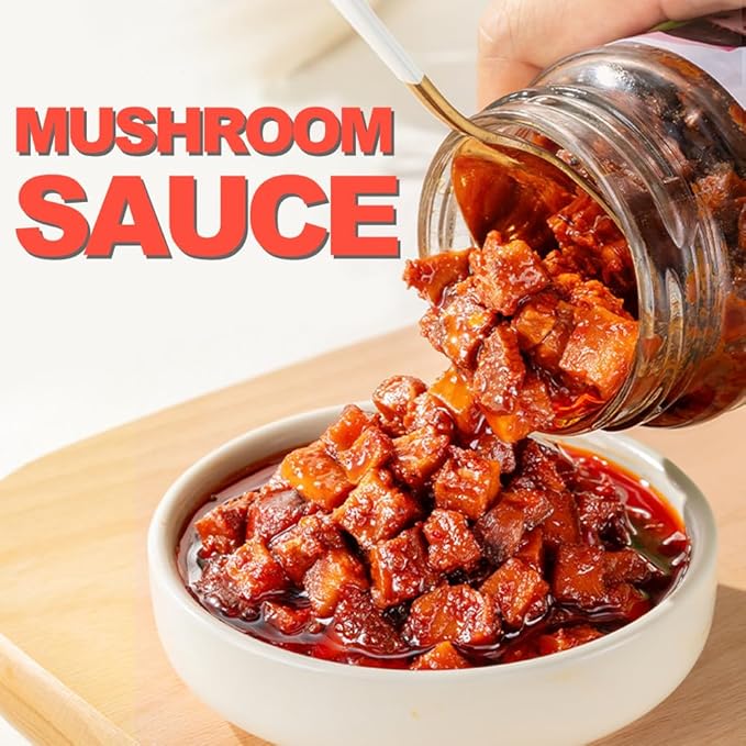 Umami Mushroom Sauce (Chunky Texture), Bold Flavor, Mushroom in Oil, Ready to Eat and Use as Sauce