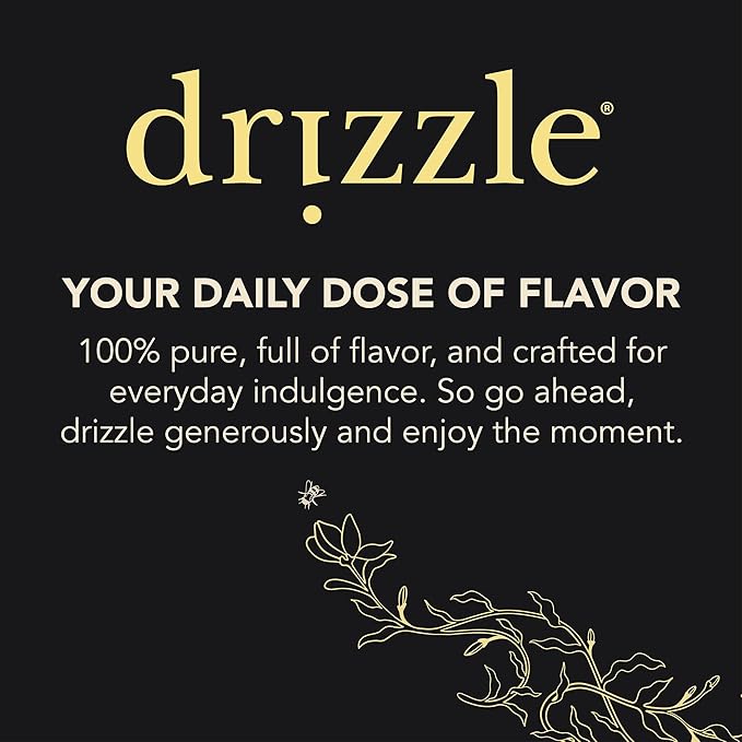 Drizzle Cinnamon Spiced Raw Honey - All Natural Pure Raw Honey with Organic Cinnamon, Unfiltered &