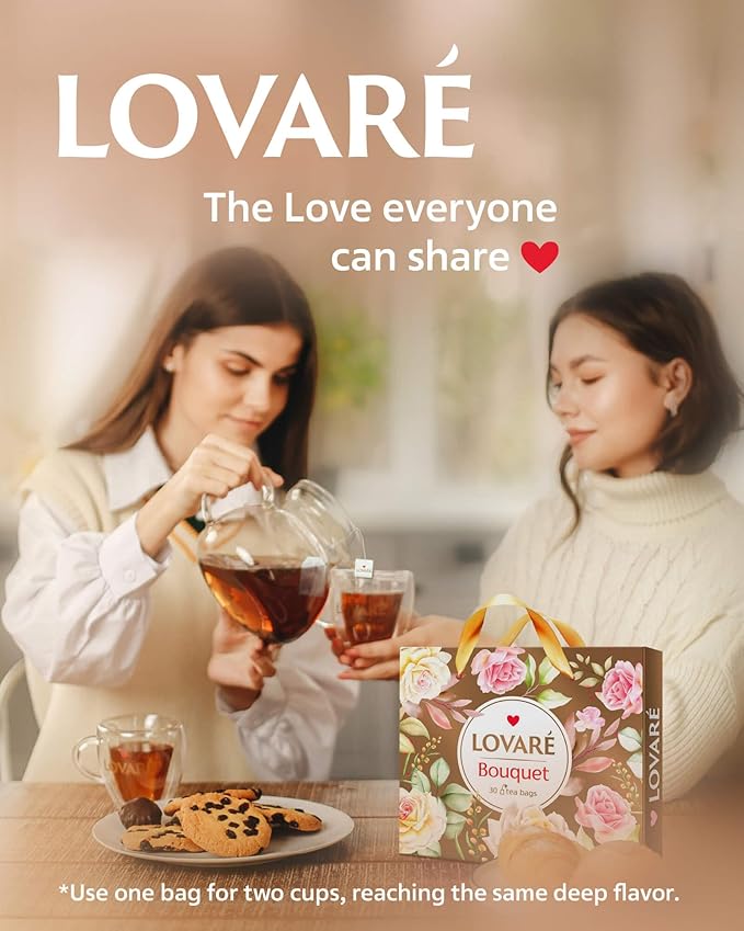 LOVARE Tea Bags Variety Pack - Made in Ukraine - Black and Green, Floral Berry, Mixed Blend