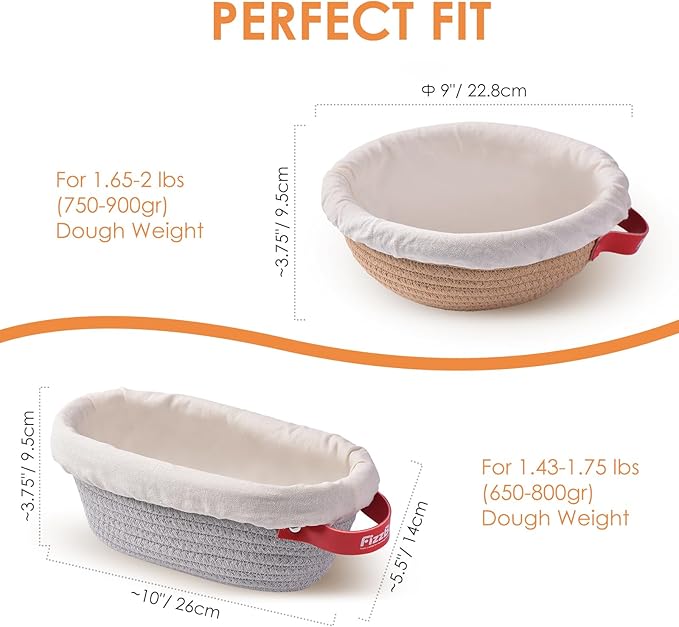 Banneton Bread Proofing Basket, Oval And Round Sourdough Proofing Baskets, Cotton Rope Bowls