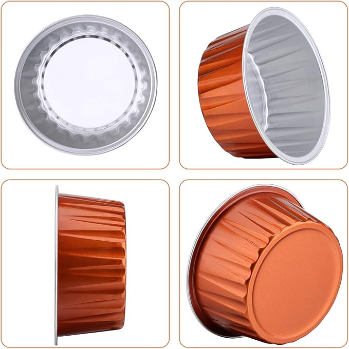 EUSOAR Dessert Cups With Lids, 5 OZ 100pcs Baking Cups with Lids,125ml Snacks Desserts Flan