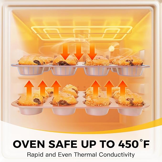 HONGBAKE Bakeware Sets, Baking Pans Set, Nonstick Oven Pan for Kitchen with Wider Grips, 10-Piece