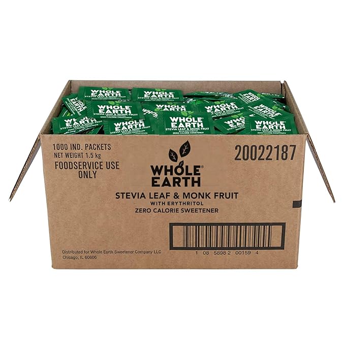 Whole Earth Sweetener Co. Stevia and Monk Fruit Sweetener, Erythritol Sweetener, Sugar Substitute