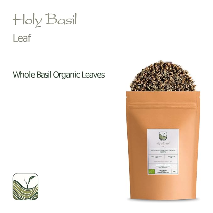 Tulsi Holy Basil Organic Tea - Sweet Green Delicacy - Herbal Thulasi or Tulasi - Holy Basil Herb