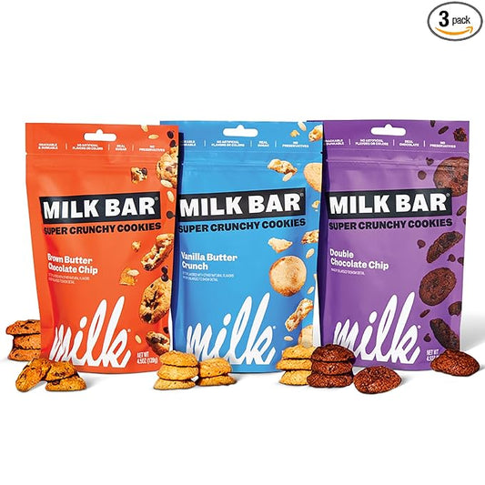 MILK BAR Crunchies | Crunchy Bite Sized Cookies With No Artificial Flavors or Preservatives | Pack