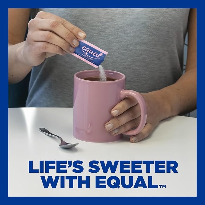 EQUAL Pink Zero Calorie Sweetener, Saccharin Sugar Substitute, Zero Calorie Sweetener Packets