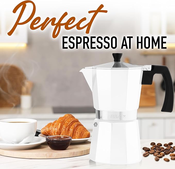 Zulay Moka Pot Espresso Stovetop Coffee Maker - Leak-Proof, Stainless Steel, Easy to Clean, Heat