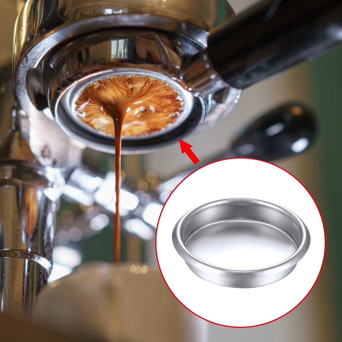 Zhehao Coffee Machine Brush Cleaner 4 Pieces Coffee Machine Brush with Spoon and 1 Piece 58 mm