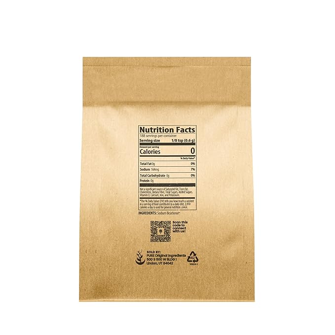 Pure Original Ingredients Sodium Bicarbonate (Baking Soda) (4 oz) Always Pure, No Fillers Or