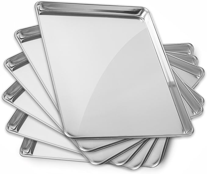 GRIDMANN 15" x 21" Commercial Grade Aluminum Cookie Sheet Baking Tray Pan Three Quarter Sheet - 6