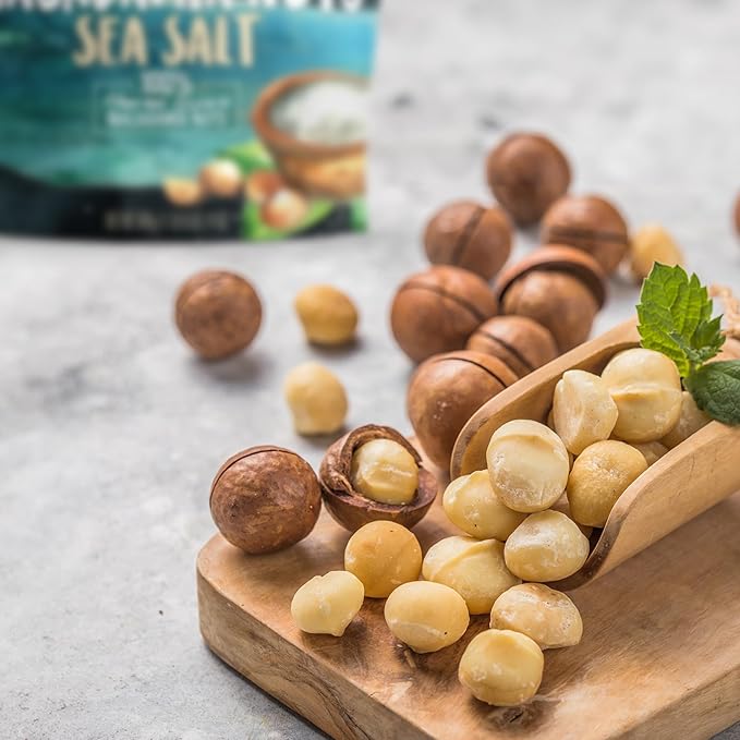 Hawaiian Macadamia Nut Company Dry Roasted Macadamia Nuts with Sea Salt 24 Oz, Source of Fiber