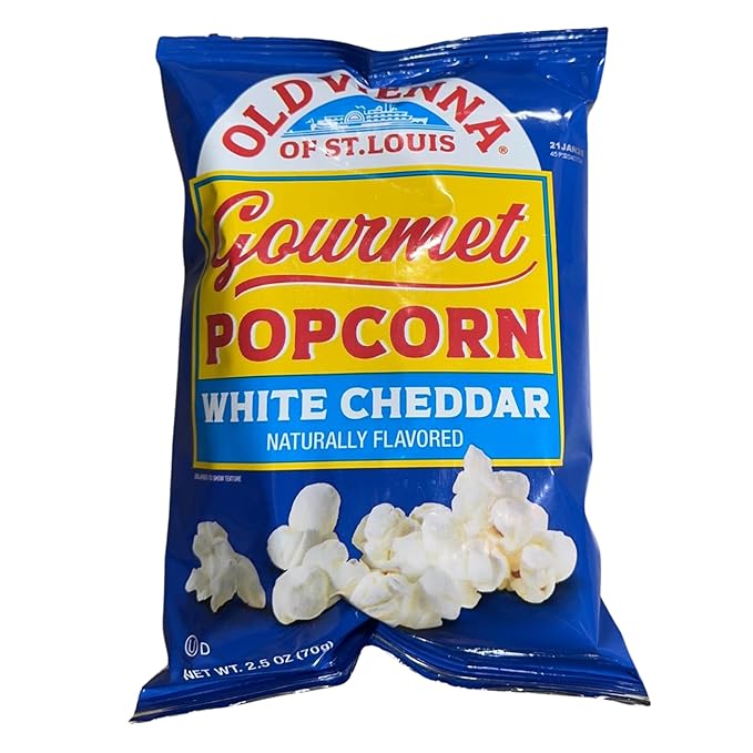 Old Vienna of St. Louis White Cheddar Popcorn 2.5oz Bag, 3-Pack Creamy Cheese Flavor Snack (by