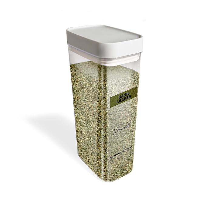 Minimalist Basil Leaves (6.4 oz) Cut & Sifted Cooking Herb, Aromatic, Reusable Packaging