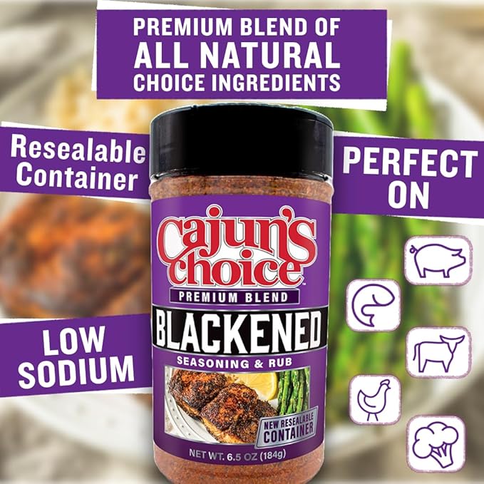 Cajun Choice Blackened Seasoning 6.5 OZ (Pack of 3) - Use for Grilling or Cooking Fish, Chicken