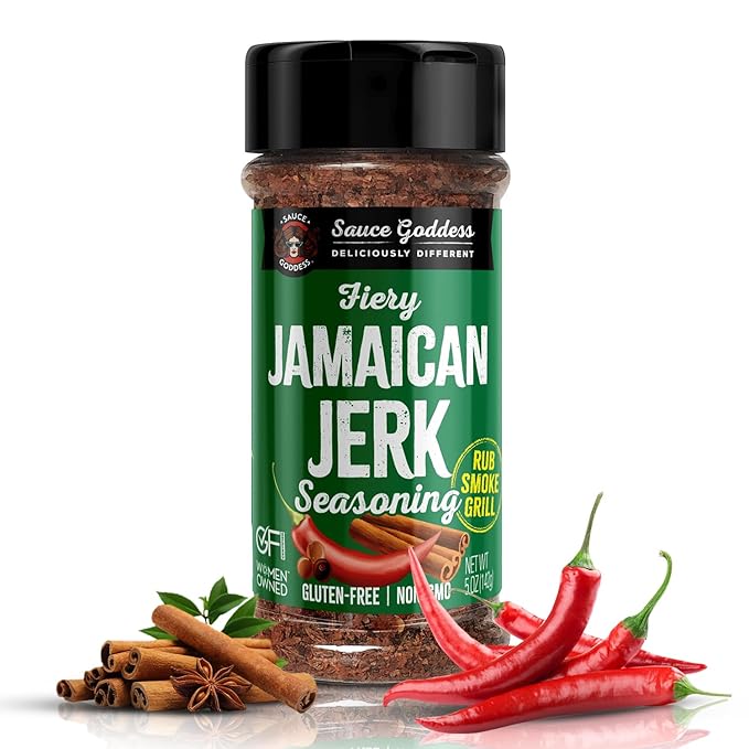 Sauce Goddess - Fiery Jamaican Jerk Spice Shaker - Caribbean Seasoning for Chicken, Pork & Seafood