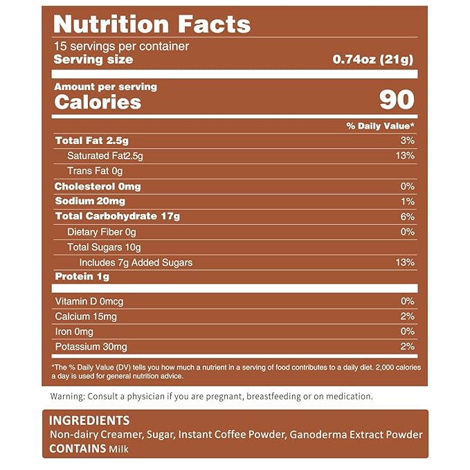 Mushroom Coffee Alternative Cappuccino Mix, Instant Superfood Coffee Drink with Reishi Mushroom