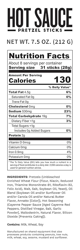Pop Daddy Flavored Pretzels Sticks, Healthy Gourmet Pretzels Snacks, 7.5oz Individual Bags, 3 Pack