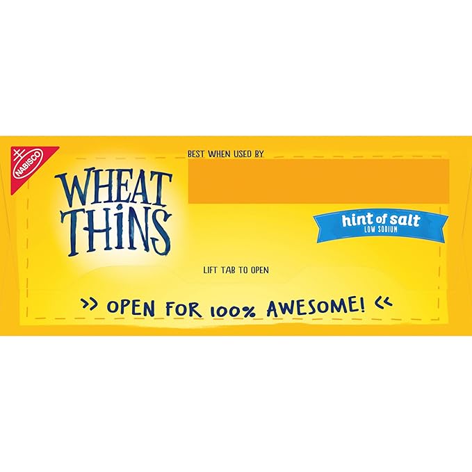 Wheat Thins Hint of Salt Low Sodium Whole Grain Wheat Crackers, 6-8.5 oz Boxes (Pack of 2)
