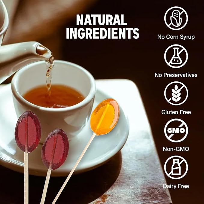 Melville Candy All Natural Honey Spoon Gift Set – Spoons & Lollipops on Wooden Sticks – Gluten-Free