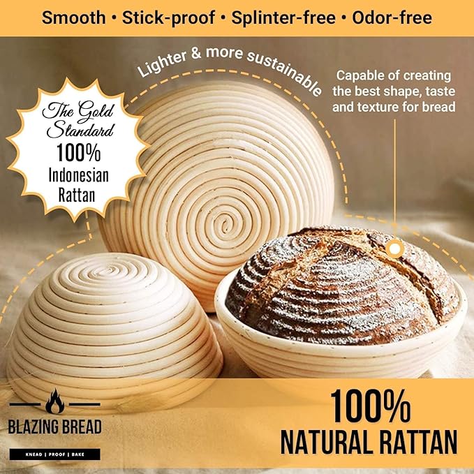 Trailblaze Banneton Bread Proofing Basket - Sourdough Bread Baking Supplies ??Sourdough Starter Kit