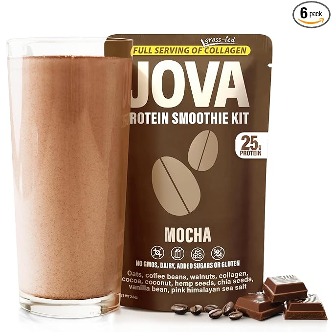 JOVA Mocha Protein Smoothie Kit | 25g Protein, 8g Fiber | Real Whole Food Ingredients | Delicious