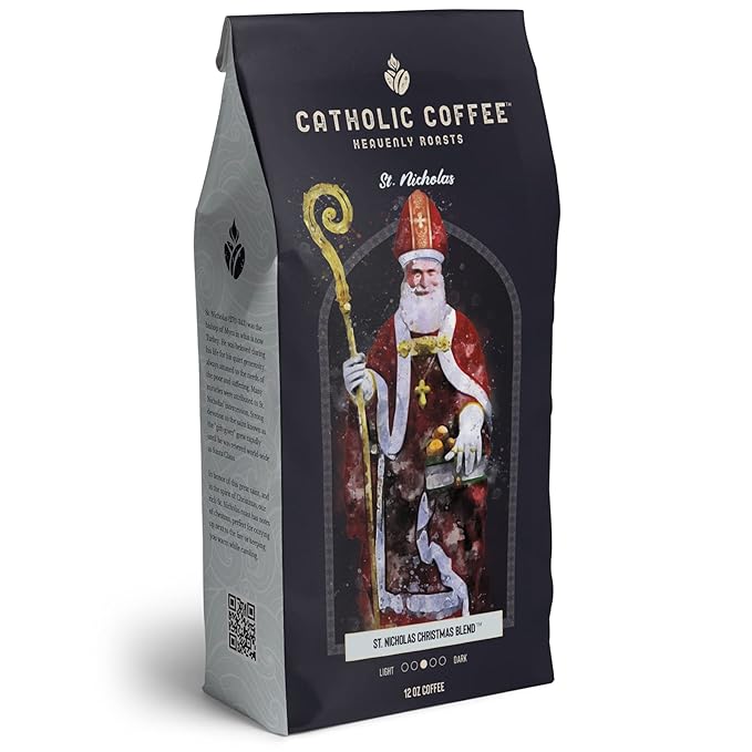 Catholic Coffee St. Nicholas Christmas Blend | Medium Roast Ground Coffee ??Roasted Chestnut & Dark