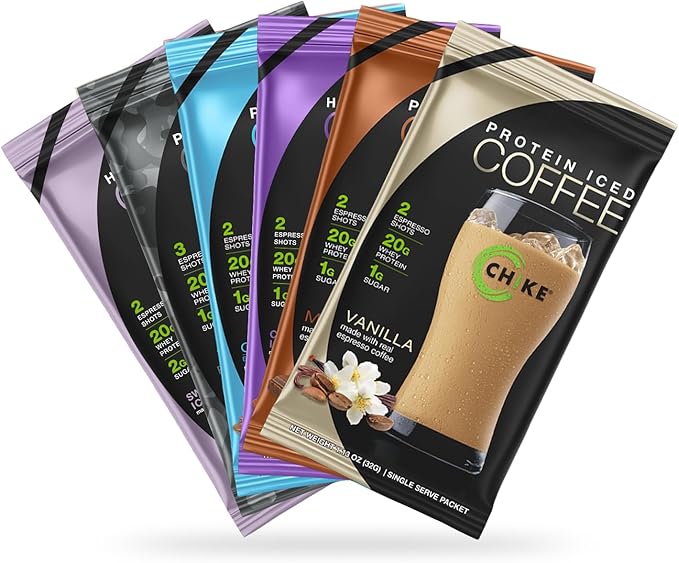 Chike High Protein Iced Coffee Sampler Pack, 20 G Protein, 2 Shots Espresso, 1 G Sugar, Keto