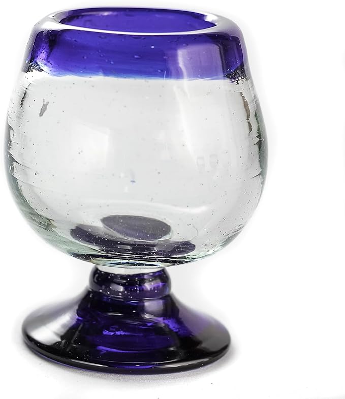 Authentic Mexican Tequila Hand Blown Shot Glasses - Set of 4-2 oz - Mini Glass Snifters - Heavy