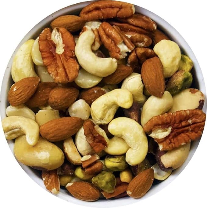 Farm Fresh Nuts DELUXE MIXED NUTS Roasted with the Healthy Himalayan Salt. - Oven Roasted without