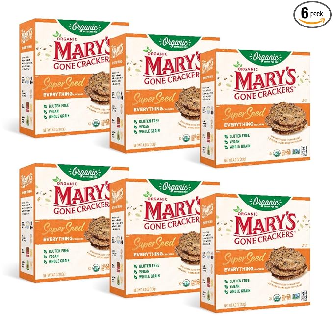 Mary's Gone Crackers Super Seed Everything Crackers, Vegan Friendly, Kosher, USDA Certified